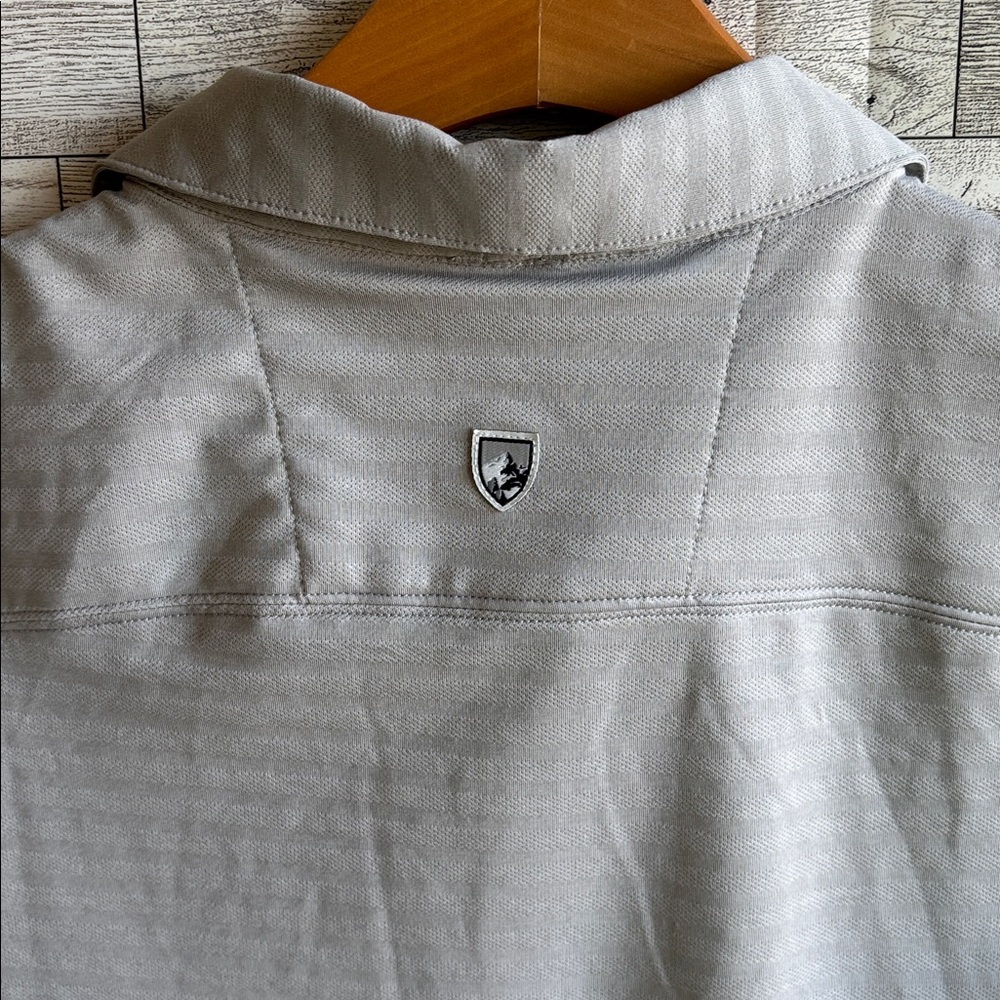 KUHL Polo Shirt Men's Small AirKuhl Moisture-wicking Cloud Gray UPF50 NEW - Picture 7 of 8